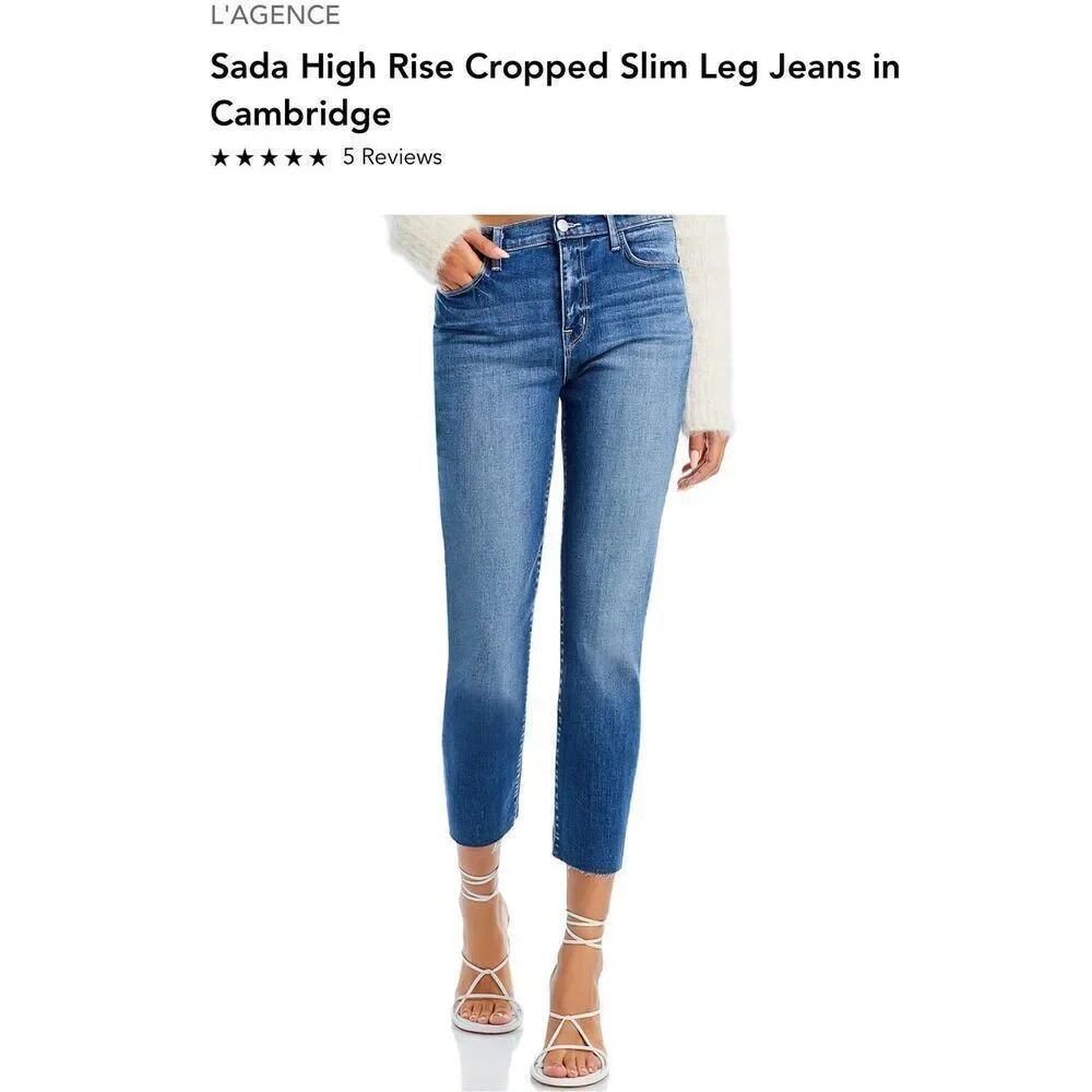 L’Agence 25 Sada High Rise cropped slim jeans